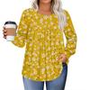 Womens Plus Size Tops Long Sleeve Shirts Round Neck Flowy Tunic Casual Loose Blouse L-5X
