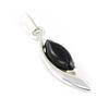 [I8874] - Silver Pendant 'Jesse Noir De Jais' Silver-black (rhodium-plated) - 24x7 Mm