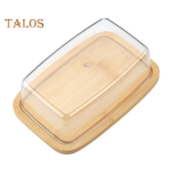 Бамбуковая масленка с крышкой, поднос для торта, большой держатель для мини-тортов, кухонный контейнер для хранения, коробка, сырная доска, тарелки для масла