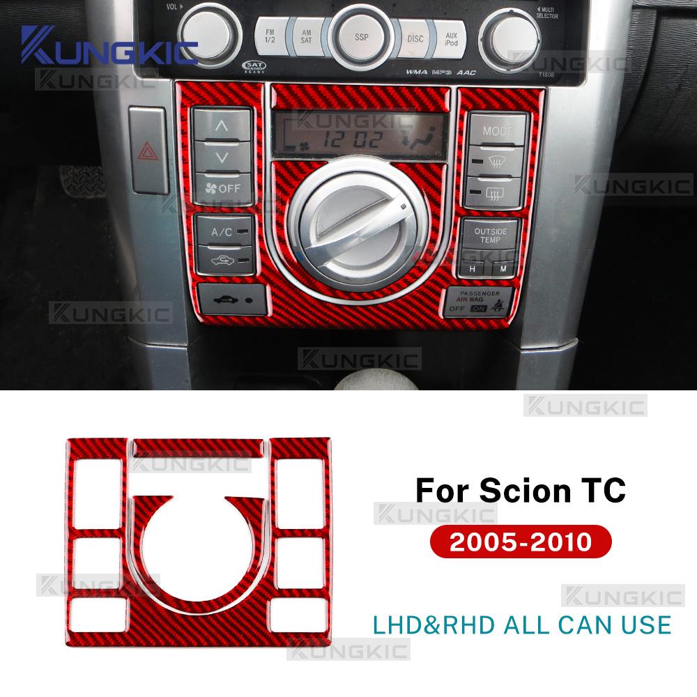 Carbon Fiber Interior Sticker for Scion tC 2005-2010 Center Console AC Panel Trim