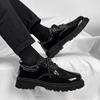 Lace Up Black Men's Leather Shoes Office On Sale Designer Classic Original New In 2025 Trend Social Pu Male Casual Shoe