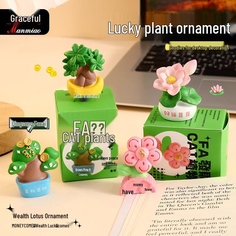 Creative Cartoon Girl Fortune Plant Ornament for Healing and Decoration