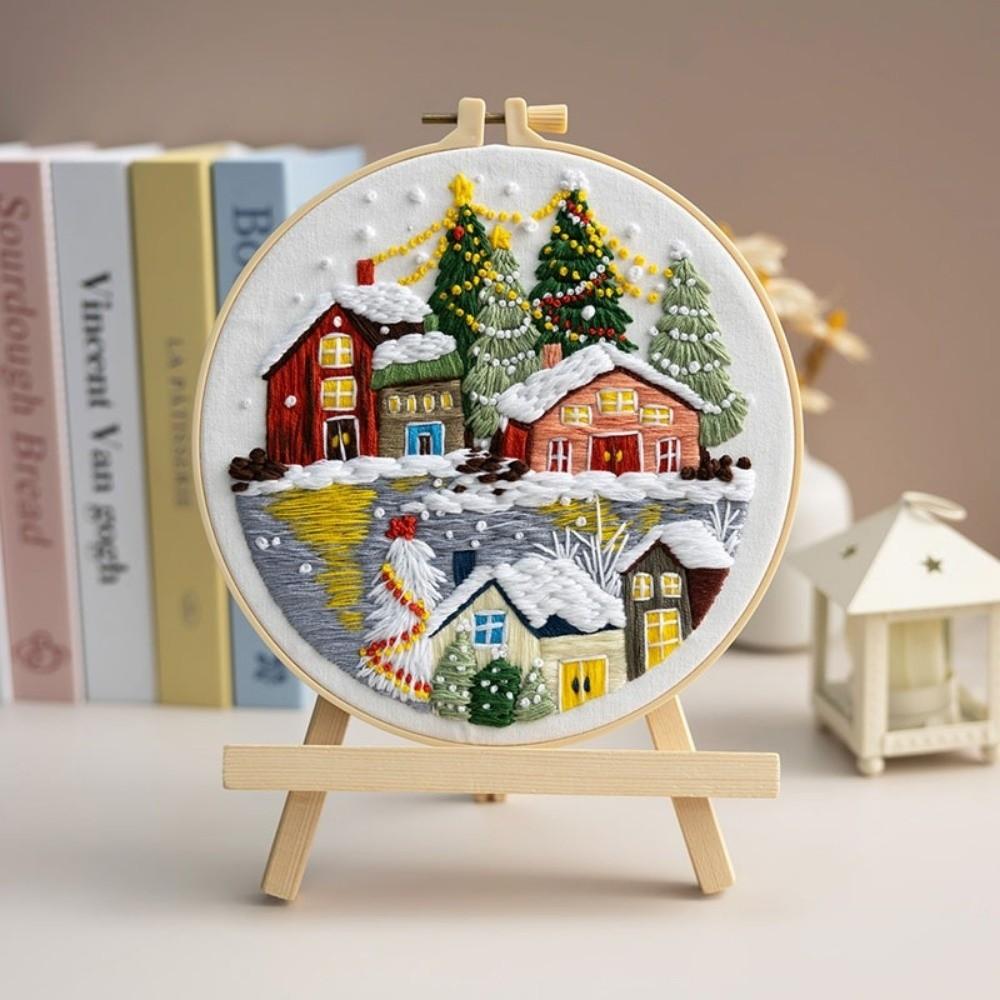Ball Bell Christmas Embroidery Kit Santa Claus DIY Embroidery Kit Christmas