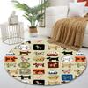Cartoon Dogs Patterned Round Carpet Print round rug, living room, bedroom, playroom carpet, non slip floor mat, gift