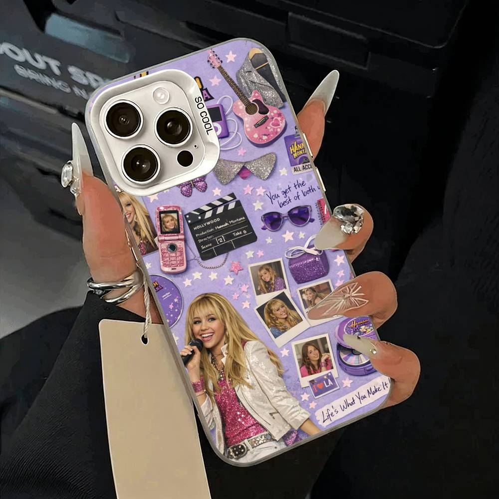 Чехол для телефона H-Hannah-M- Montana Для iPhone 17 Air 16 15 14 13 12 11 Pro Max Белый Серебристый Жесткая Крышка