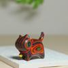 Colorful Wood Carvings: Adorable Mini Wooden Cat Figures