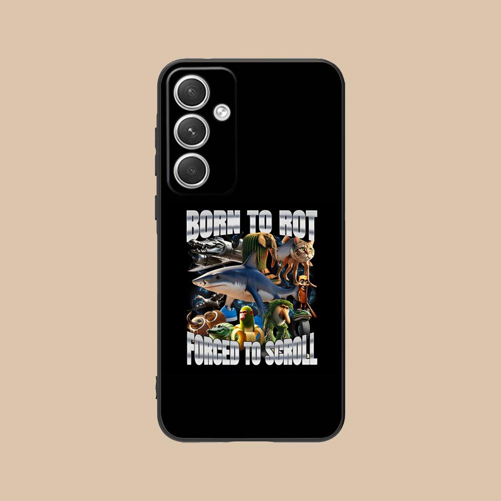 Italian Brainrot Animals Phone Case for Samsung Galaxy S25 S24 S23 S22 S21 S20 S10 S9 Plus FE Ultra Lite Black Smartphone Cover
