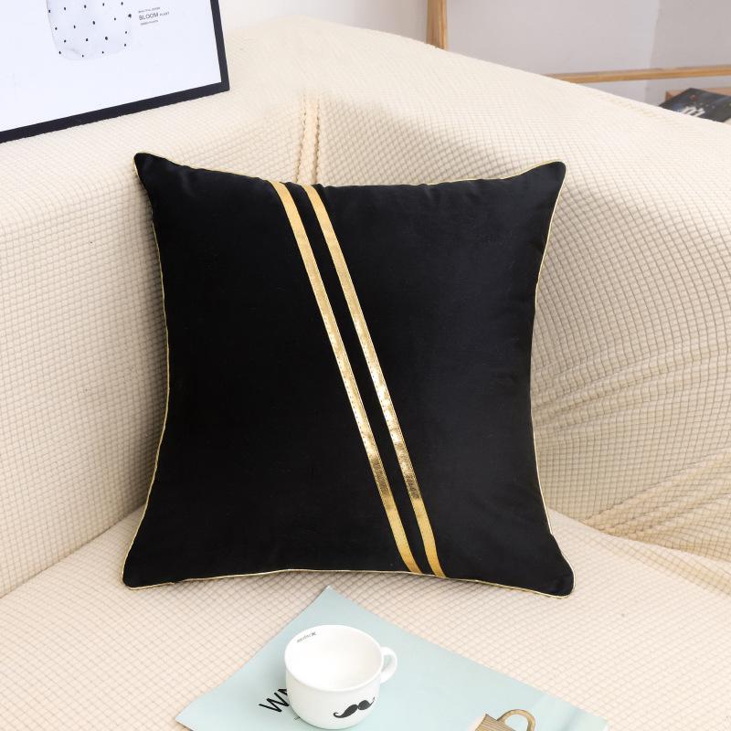 Velvet Pillow Case Light Luxury Sofa Pillow Bedside Back Pillow Office Back Cushion Waist Pillow Case