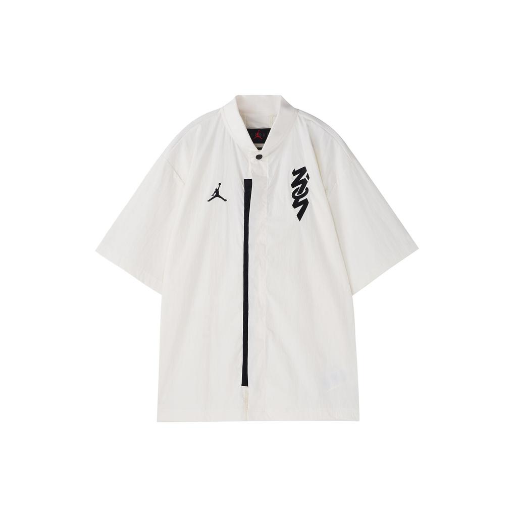 Jordan Zion Shirts Мужская Белая Лацкан Умеренный Другое DR2173-133
