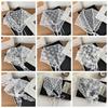White Woven Floral Lace Hair Scarf Wraps Women Retro Breathable Retro Lace Hair Accessories Sweet Print Hair Bandana