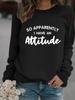 Женский свитшот с принтом Attitude, круглый вырез - Осенне-зимняя коллекция