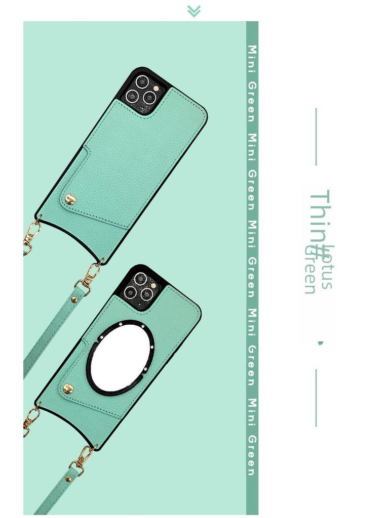 Чехол-чехол Crossbody Lanyard Leather Case для Apple 16 Pro Max — дизайн «рыбий хвост», защита от падений