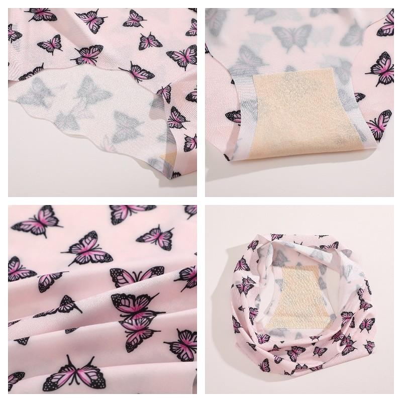 3 шт. бесшовного нижнего белья с принтом для женщин, сексуальные трусы с леопардовым принтом и бабочками, женские трусики из ледяного шелка, удобное нижнее белье S-XXL