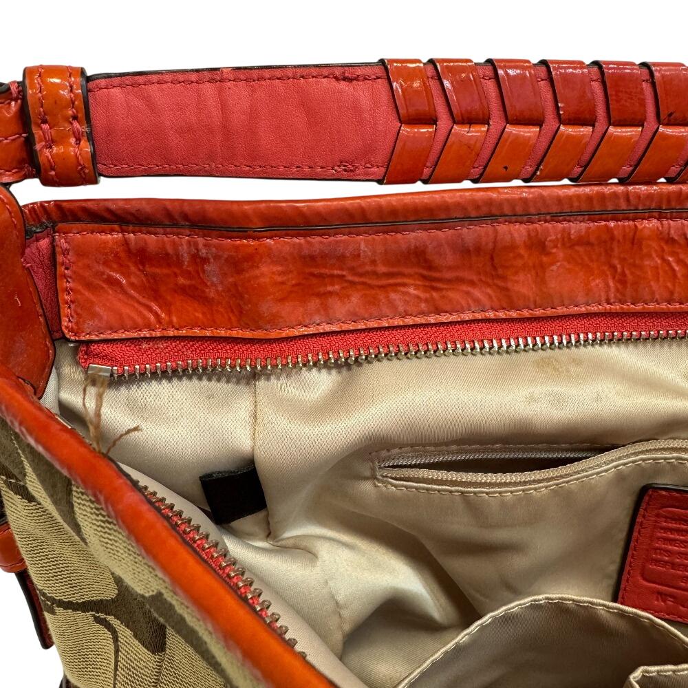 Coach 18903 Фирменная холщовая сумка через плечо бежевый холст Женская Б/У