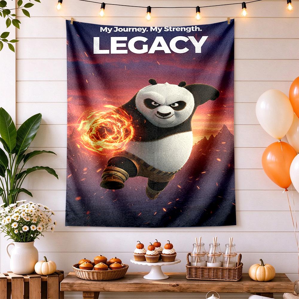 Kung Fu Panda Retro Tapestry Retro Boho Made For Balcony Living Room Studio Wall Indoor Vintage Wall Art Gift For Thanksgiving Christmas
