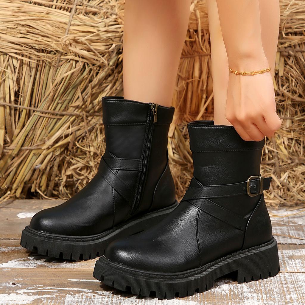 Женские ботинки на платформе, новые модные короткие ботинки больших размеров, женская повседневная обувь для осени и зимы для женщин Botas De Mujer
