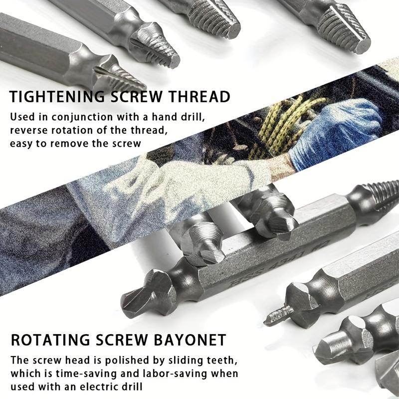 Набор экстракторов поврежденных винтов, набор экстракторов сорванных винтов для скользящей резьбы, экстрактор сломанных болтов, съемник болтов