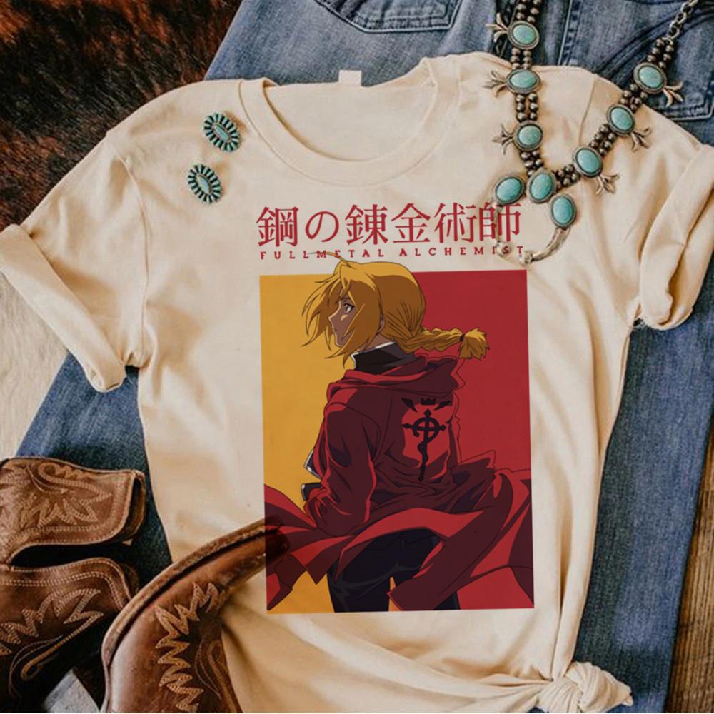 Футболка Женская Fullmetal Alchemist Топ с комиксами Женская уличная одежда Манга Дизайнерская одежда