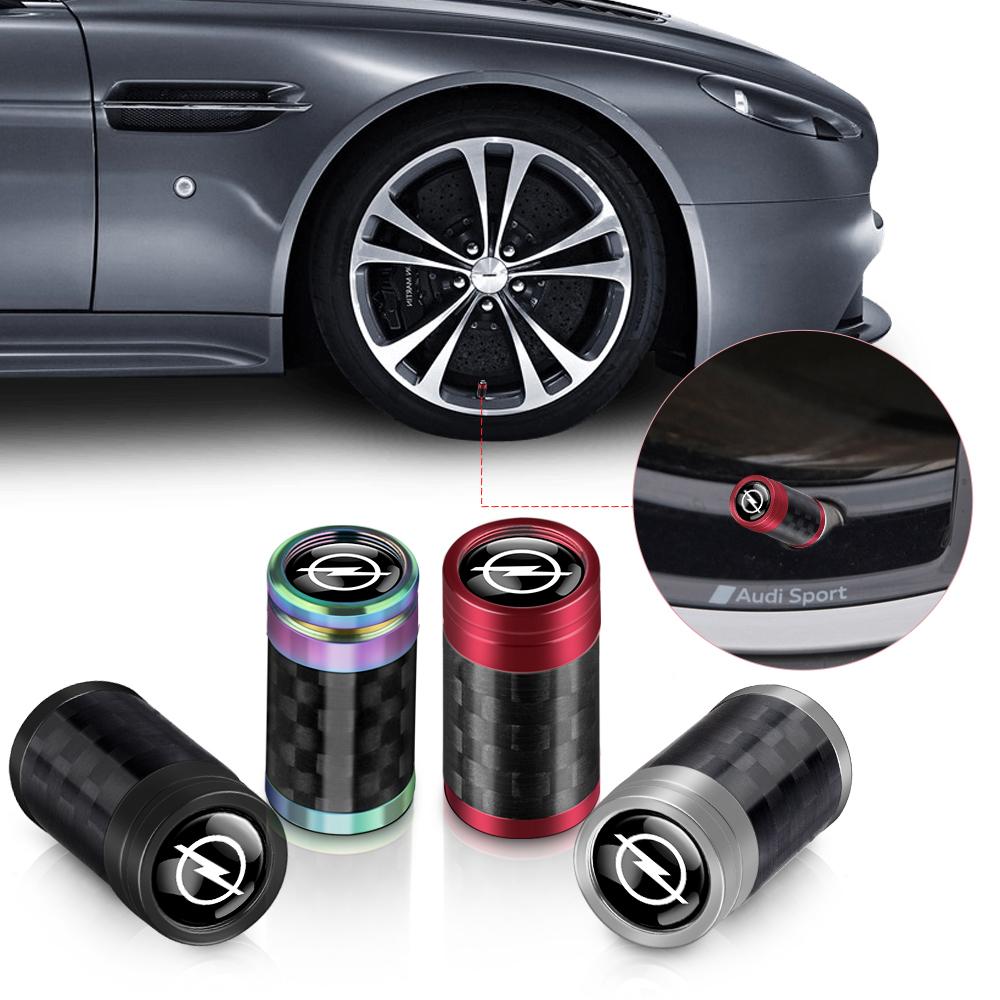 4pcs Carbon Fiber Metal Car Wheel Tire Valve Caps Stickers For Opel Zafira B Corsa D Insignia Mokka Regal Car Accessories Tf0