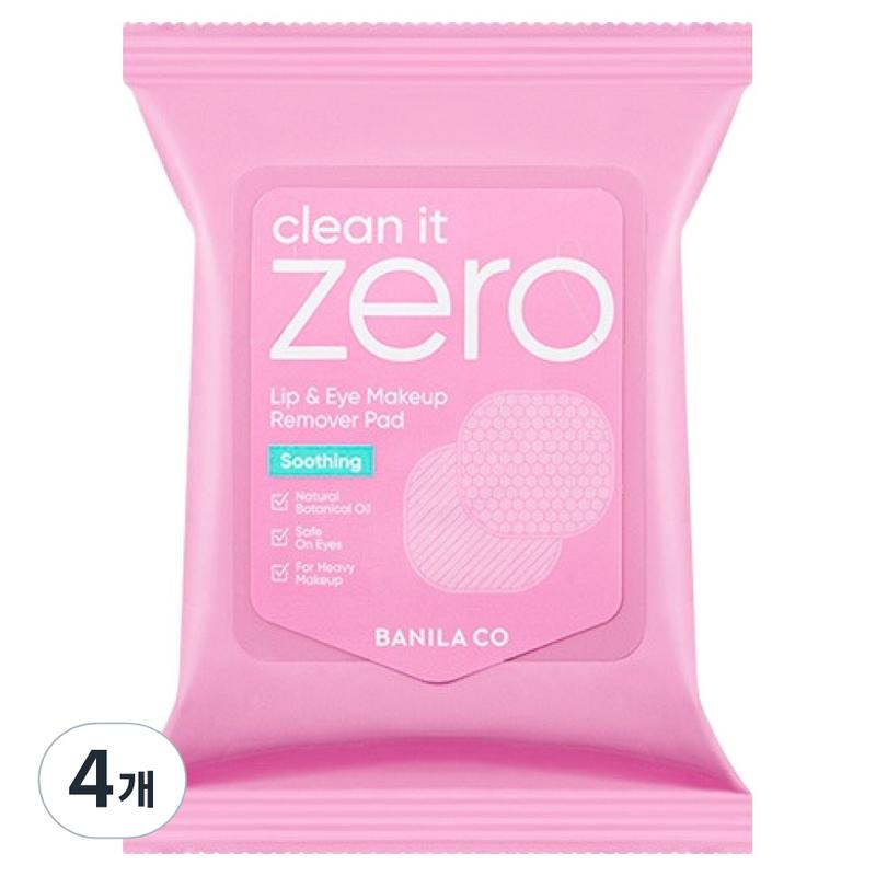 Banila Co Clean It Zero Soothing Lip & Eye Remover Pads 30p, 30 pads, 4 pcs