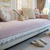 New Chenille Lace Edge Sofa Cover Four Seasons Universal Couch Cushion French Retro L-shaped Sofa Cover Anti Slip Couch Mat