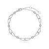 Tirr Lirr Wavelet Pattern White Silver Bracelet TBESVW08040M