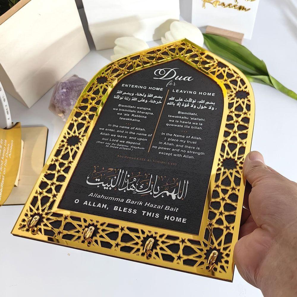 Decorative Acrylic Key Hanger Detachable Arabic Key Holder Key Hook  Home Decoration