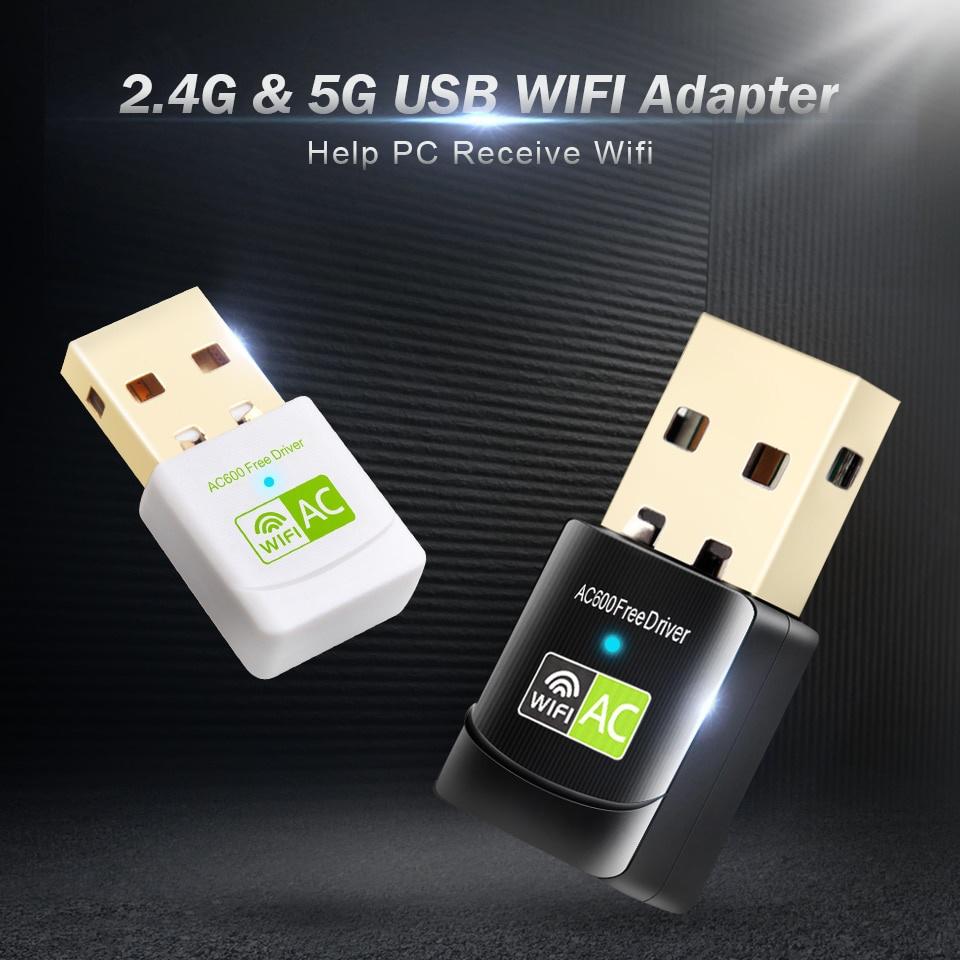 Бесплатный драйвер USB Wi-Fi адаптер 600 Мбит/с Wi-Fi адаптер 5 ГГц Антенна USB Ethernet ПК Wi-Fi адаптер Lan Wi-Fi Dongle AC Wi-Fi приемник