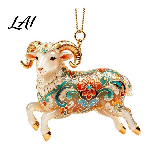 Акриловый подвес Животное 2D Коза Рождественское украшение Сельскохозяйственная машина Украшение на зеркало заднего вида Автомобильный интерьер Подвеска для елки Дома Окна Декор