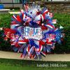 4th Of July Wreath Door Hanging Decoration With USA Flag Patriotic Party Home Outdoor Festive Display