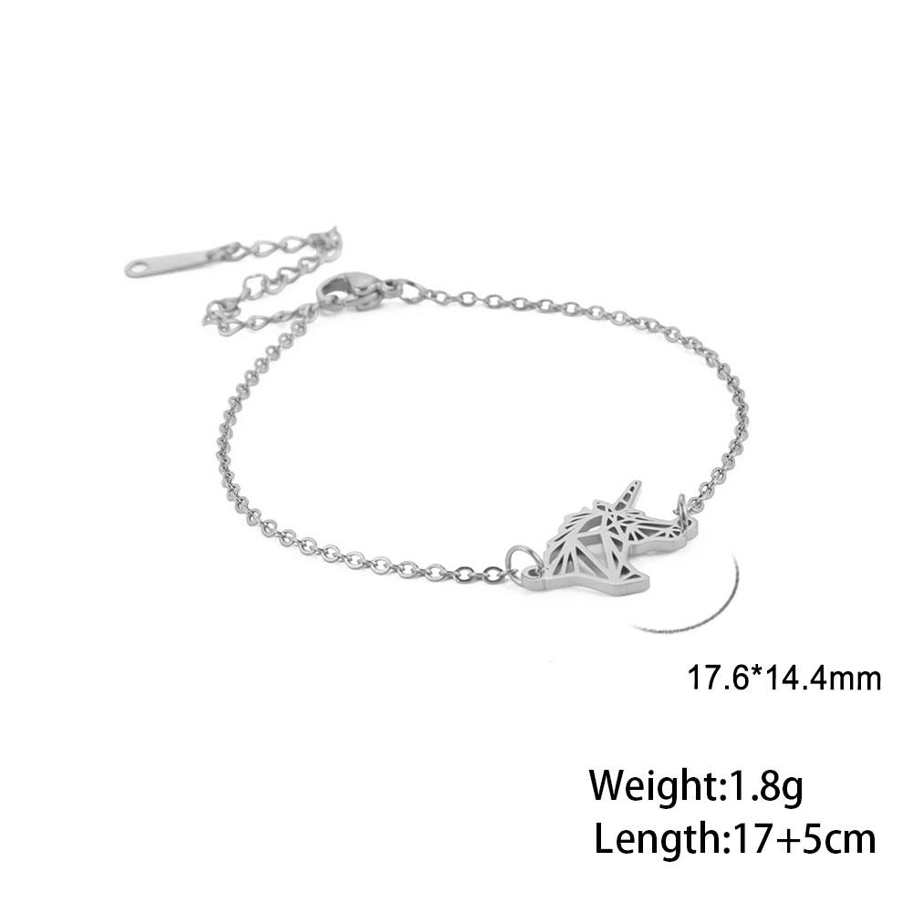 Cazador Stainless Steel Unicorn Wax Rope Bracelets for Women Gold Color Charm Bracelet Jewelry Birthday Mother's Day Gift