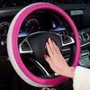 Women Crystal Rhinestone Car Leather Steering Wheel Covers Cap Steering-Wheel Cover Car Accessories