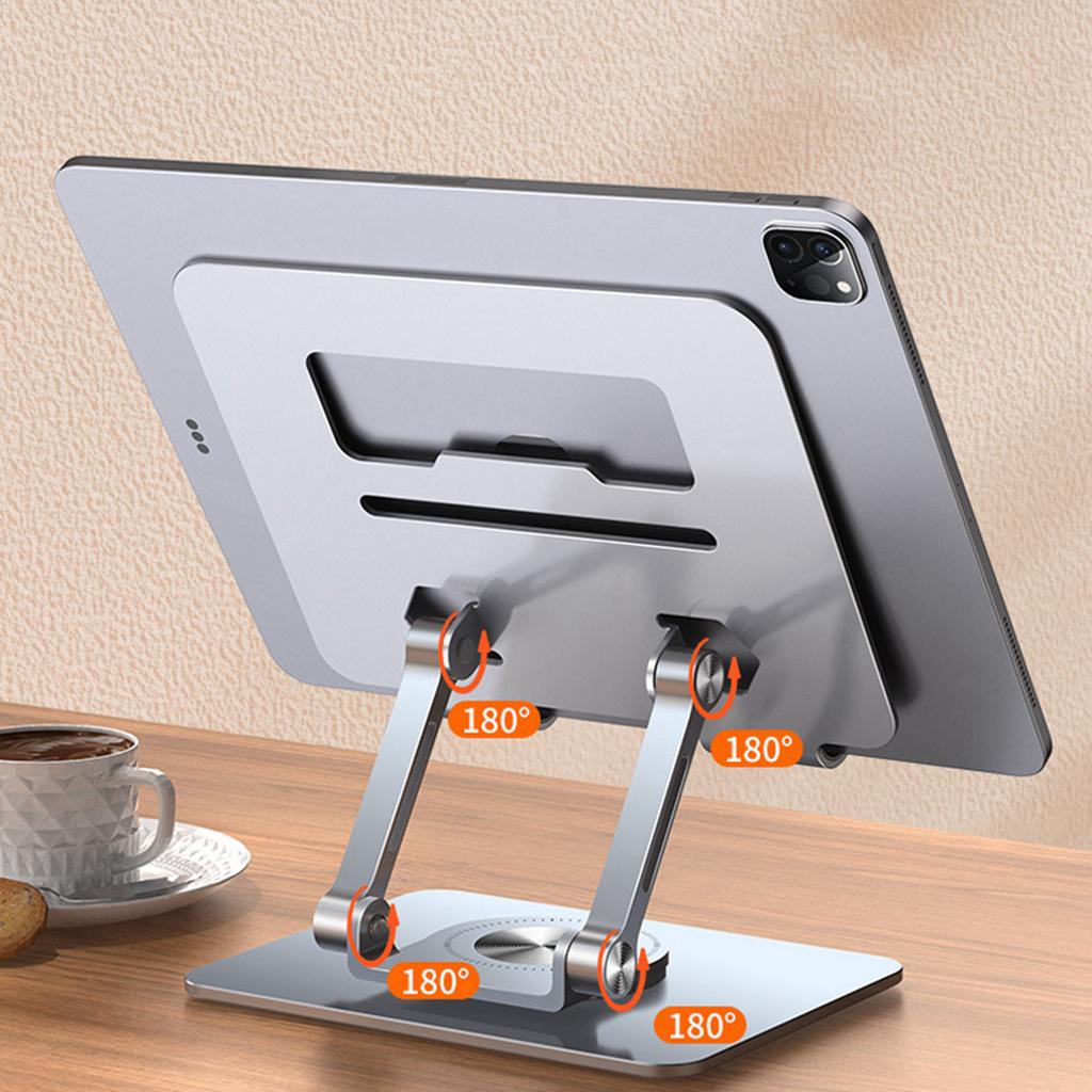 The 12.9-inch Aluminum Alloy Tablet Stand Is A 360-degree Rotating And Lifting Lazy Desktop Phone Support Stand.