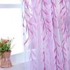2 Pieces Voile Tulle Room Salix Leaf Sheer Vine Drapes Curtain Willow Leaf Window Curtain Willow Leaf Curtain for Living Room Bedroom Balcony