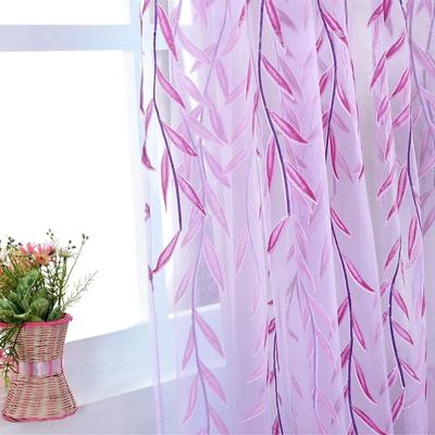 2 шт. вуаль тюль комната листья ивы прозрачные шторы виноградная лоза занавеска ивовые листья занавеска для окна ивовые листья занавеска для гостиной спальни балкона