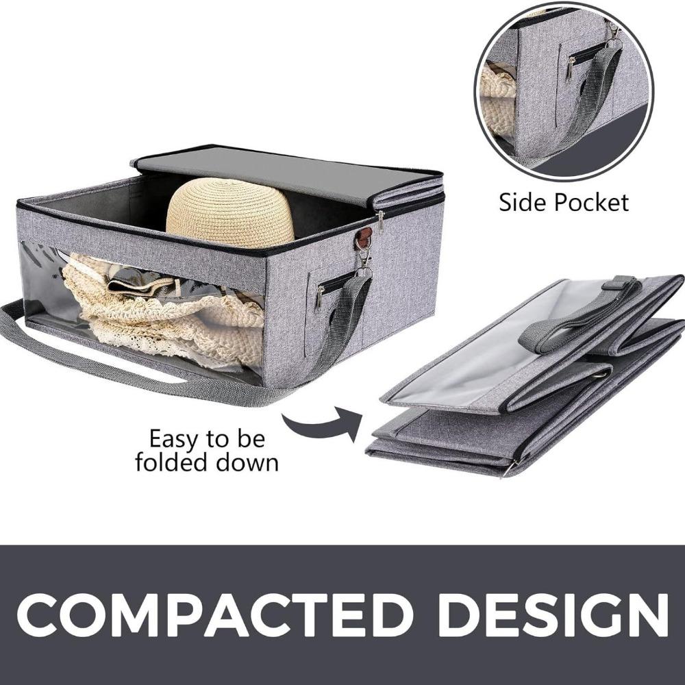 Dustproof Zipper Hat Storage Case with Carrying Handles Cap Organizer for Women Closet