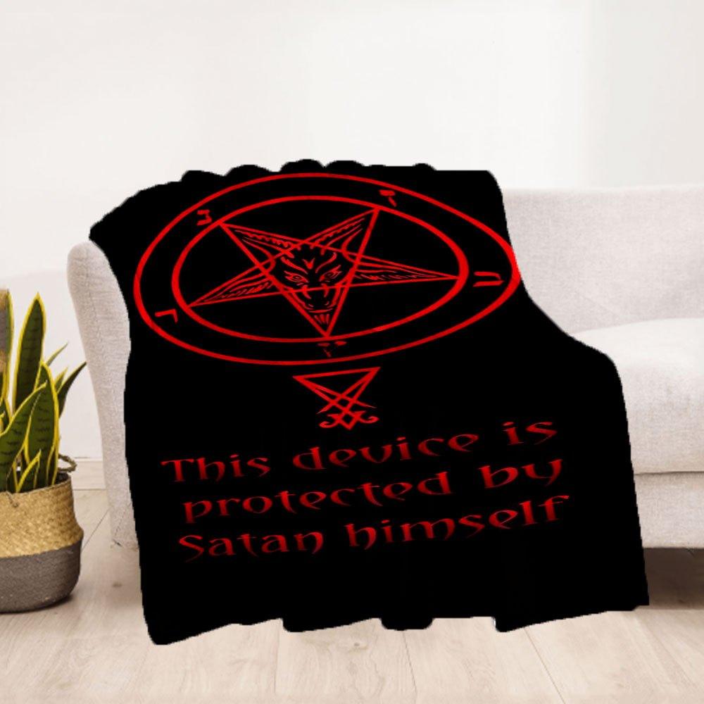 Satanic Protection Baphomet Sigil PosterBlanket Flannel Throw Blanket for Sofa, Bed, Travel, Camping, Office, Couch, Chair, And Bed Gift for
