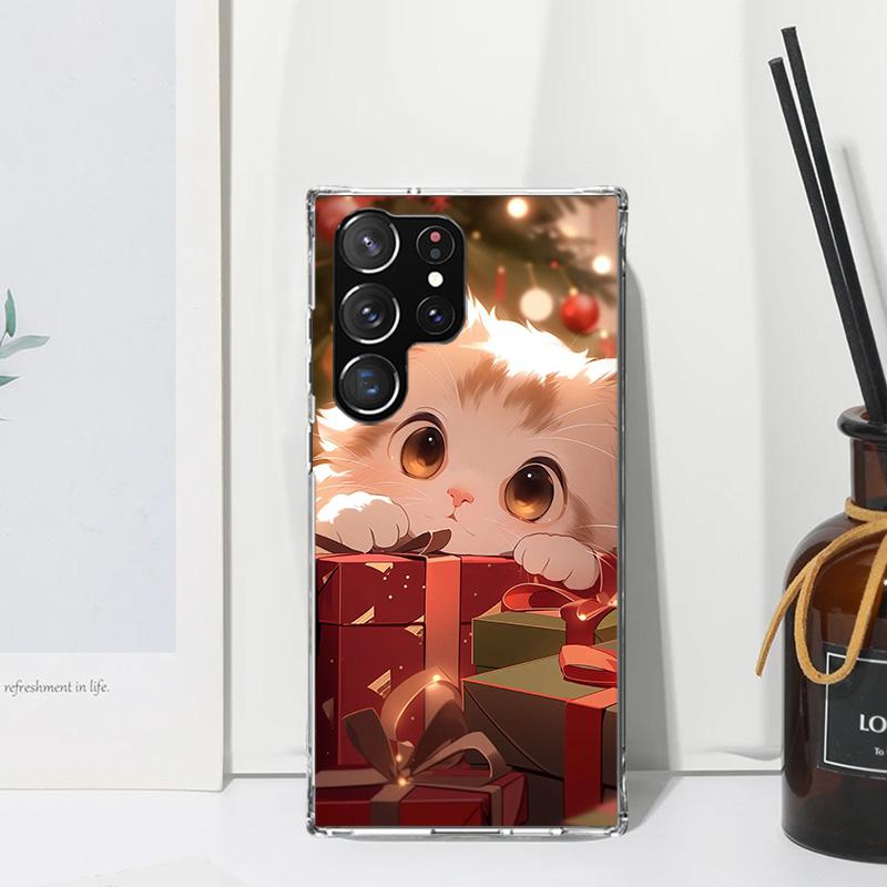 Чехол для телефона с рисунком милого котенка, мультяшный, для Samsung Galaxy S26 S25 Edge S24 FE S23 S22 Ultra S21 Plus S20 + Арт Fundas Задняя крышка Gal