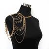 Layered Tassels Costume Armband Gold Body Chain Vintage Necklace Shoulder Chain  Ladies