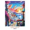 Santorini Romantic Sunset Jigsaw Puzzle Landscape Illustration 500 Pieces, Popular Korean Puzzle