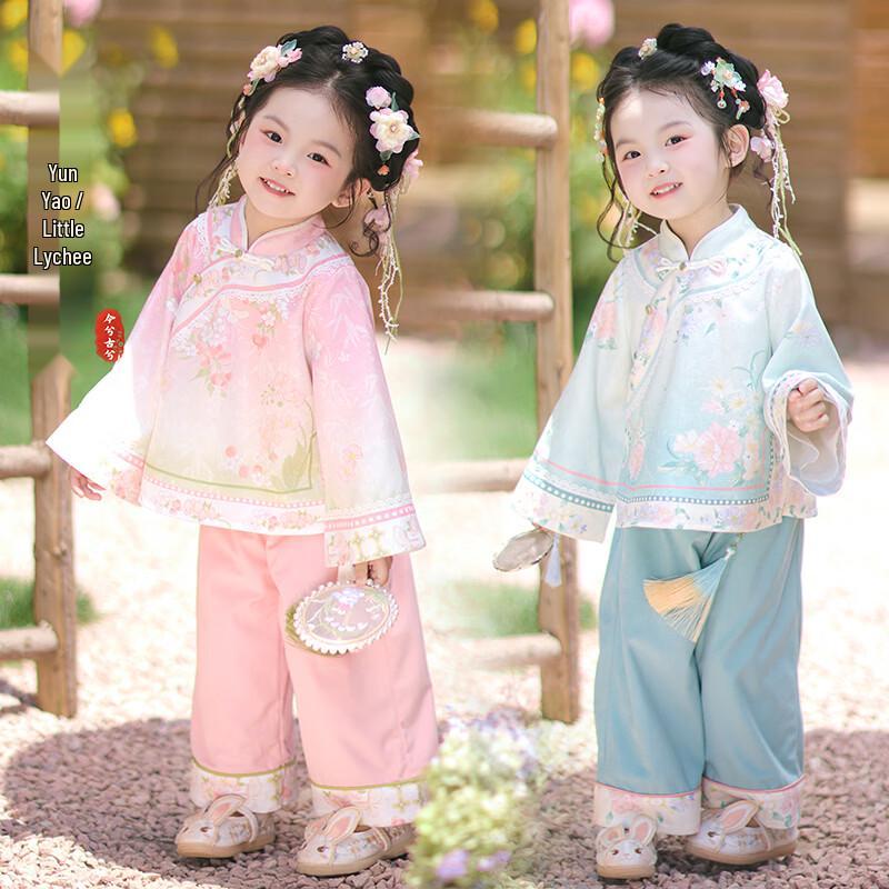 Новый набор Hanfu в китайском стиле для девочек, костюм Тан