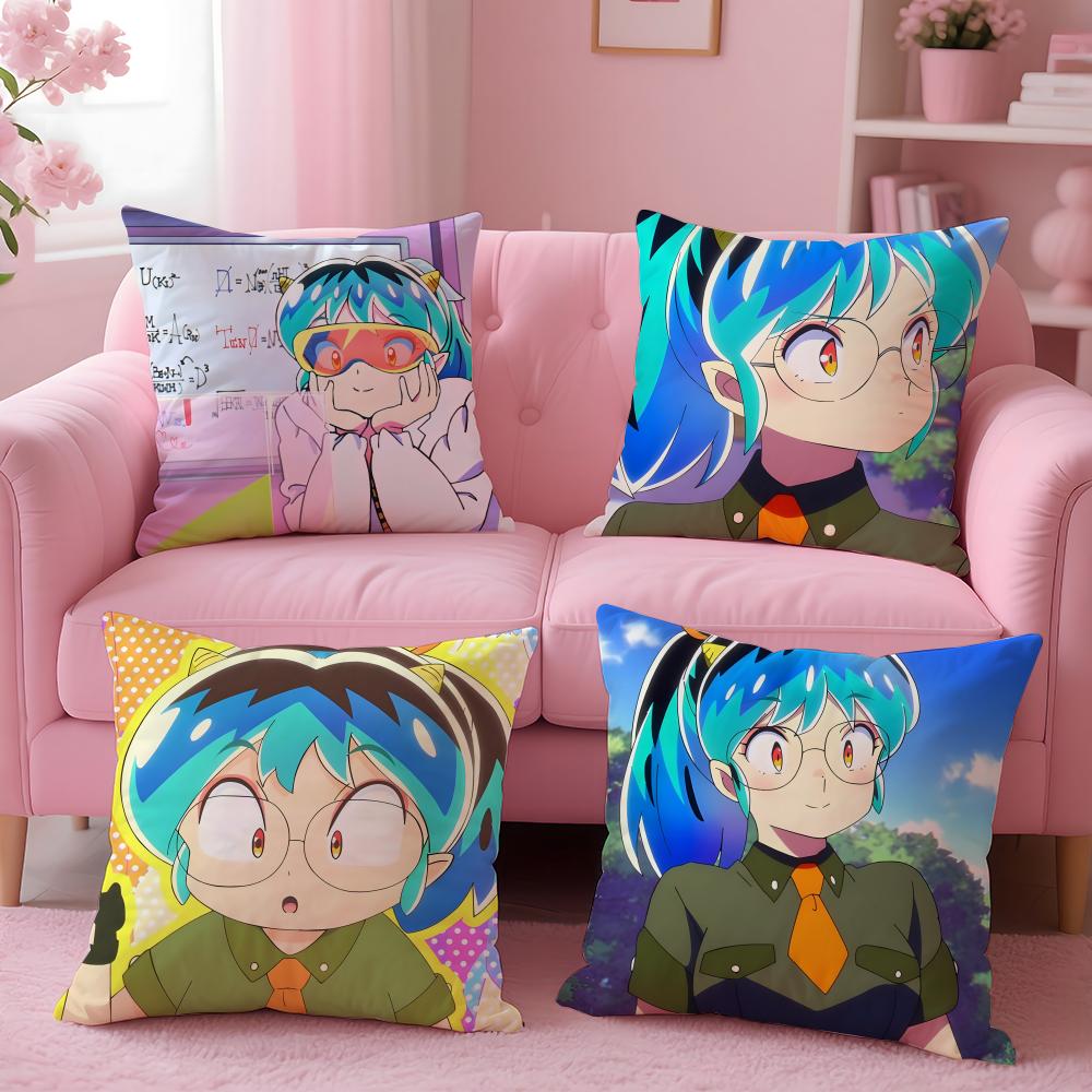 uUrusei Yatsura Pillow Anime Manga Cushion Cover Pillow Case Soft Friendly Fabric Concealed Zipper