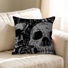 Artistic Skeleton Girl Maple Design Cushion Cover Happy Autumn Harvest Decor Holiday Decorati Pillow Cover