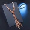 JMXD-jewelry, Женская длинная цепочка-свитер с бахромой, украшенная бусинами из австрийского хрусталя