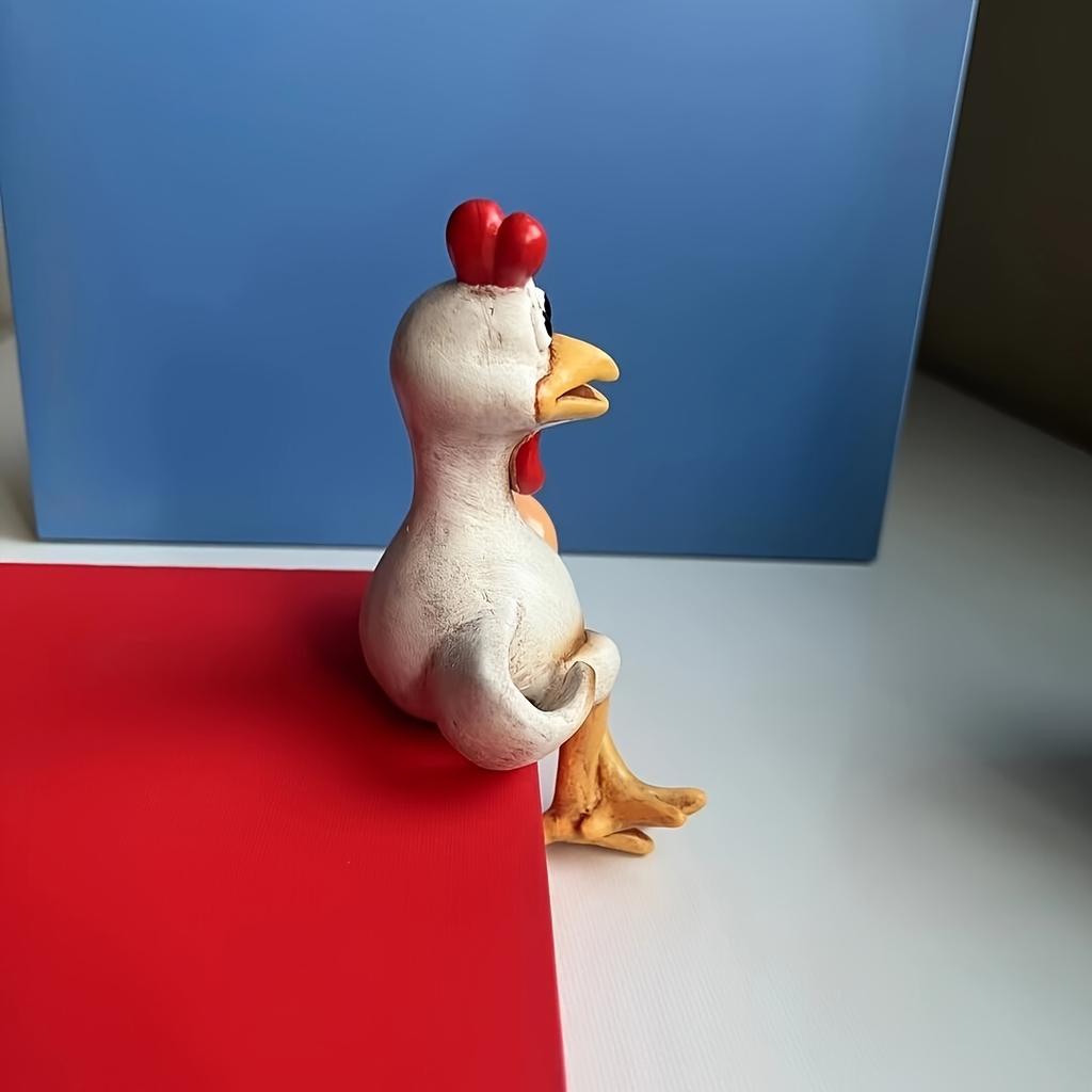 Забавная фигурка петуха Креативная полимерная скульптура животного для двора газона Скульптура курицы Домашнее украшение Орнамент Подарки Рождество