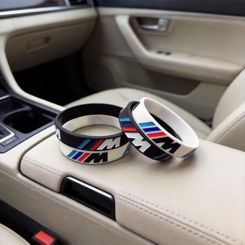 1/2Pcs M Power Rubber Stretch Wristbands Sports Bracelet Decoration Stickers For BMW G30 G32 G01 G02 G05 G06 G07 G26 G23 G22 F40 AP9
