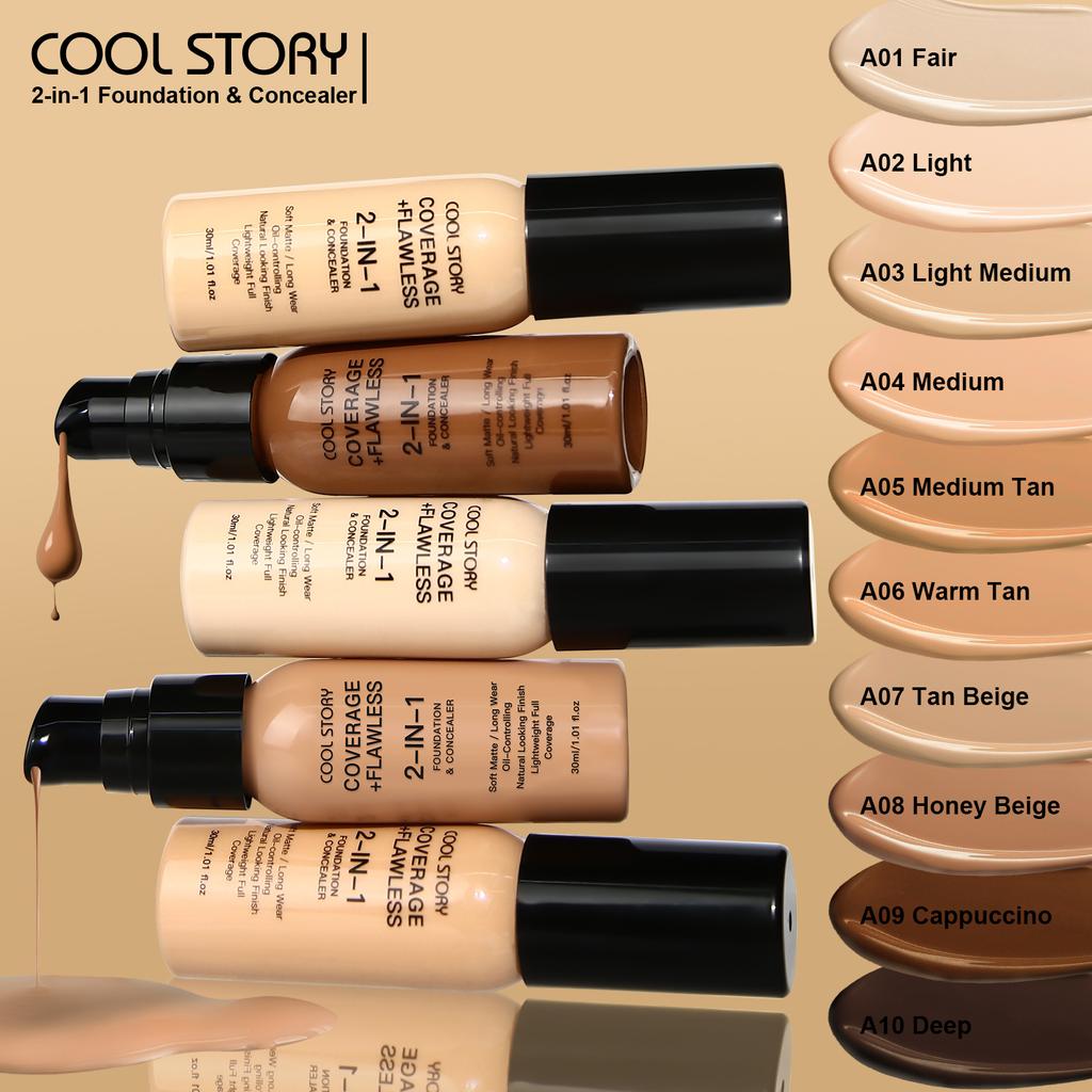 Жидкая тональная основа с полным покрытием, с контролем жирности, быстросохнущая, стойкая, не смываемая и цветостойкая основа