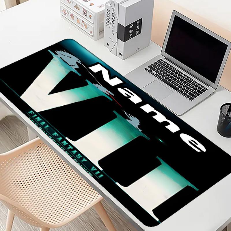 Custom Name Personalized Final Fantasy Pattern Mousepad, Laptop PC Desk Mat, Decorative Desk Mat for Home Keyboard Pad Gift