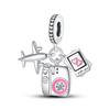 S925 Silver Airplane Travel Case Global Travel Series Charms Beads Fit Pan Bracelets DIY Fine Souvenir Jewelry