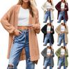 Women's Solid Color Loose Knit Sweater, Women's Sweater Jacket With Pockets